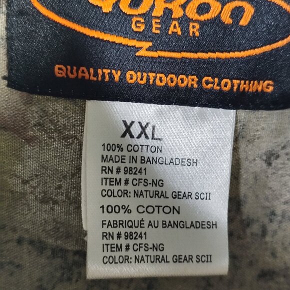 Yukon Gear Shirt Size XXL Natural Gear Camo Long Sleeve Button Down CFS-NG - Picture 5 of 10